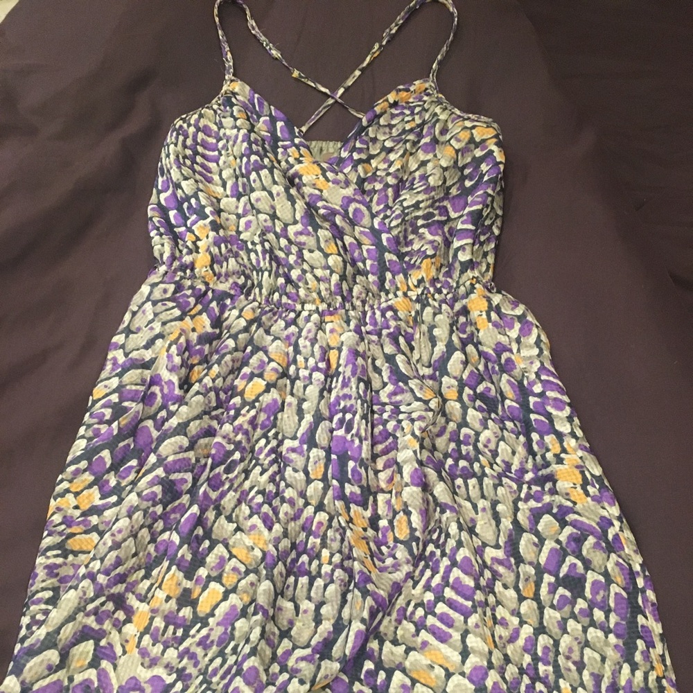 Deep V silk cocktail tulip dress