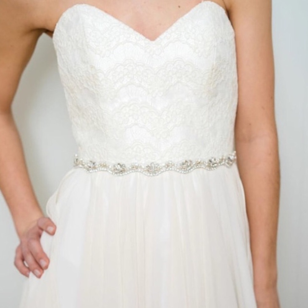 Pearl Rhinestone Wedding Sash