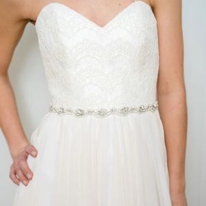 Pearl Rhinestone Wedding Sash