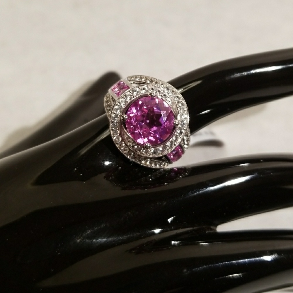 Created Pink & White Sapphire Ring