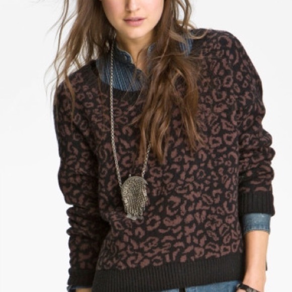 Free People Sweaters - [free people] leopard - cheetah pullover sweater