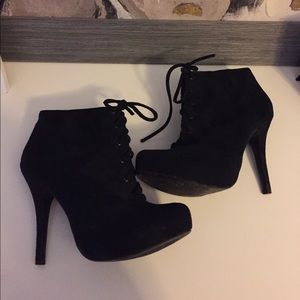 Black velvet booties