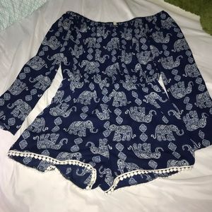 Romper with elephants