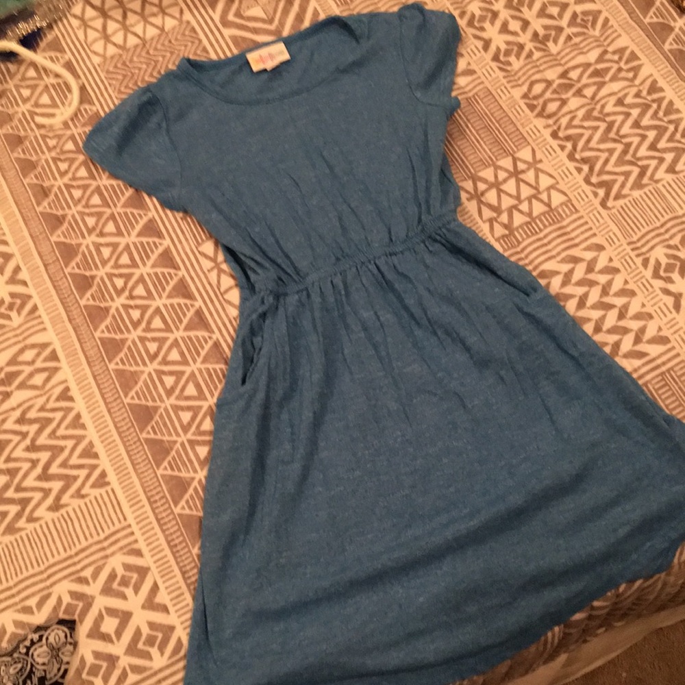 Girls Lularoe blue dress