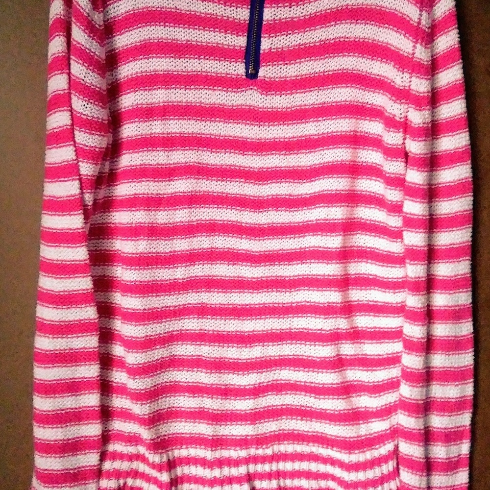 Aeropostale Pink and White Striped Sweater