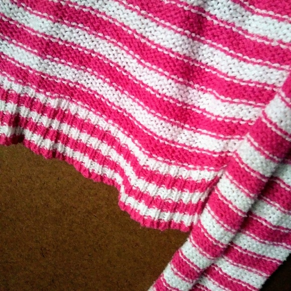 Aeropostale Pink and White Striped Sweater - Picture 3 of 5