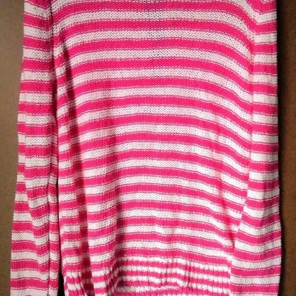 Aeropostale Pink and White Striped Sweater - Picture 4 of 5