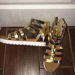 US 8 1/2 gold sandals