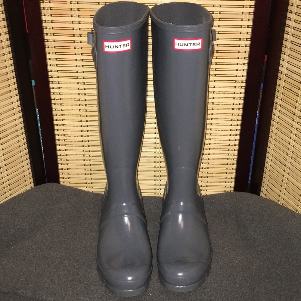 Hunter boot dark grey with blue undertones size 9 - Picture 2 of 6