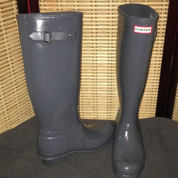 Hunter boot dark grey with blue undertones size 9 - Picture 3 of 6