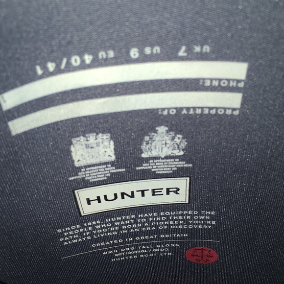 Hunter boot dark grey with blue undertones size 9 - Picture 6 of 6