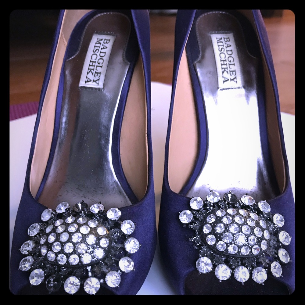 Badgely Mischka Blue Heels