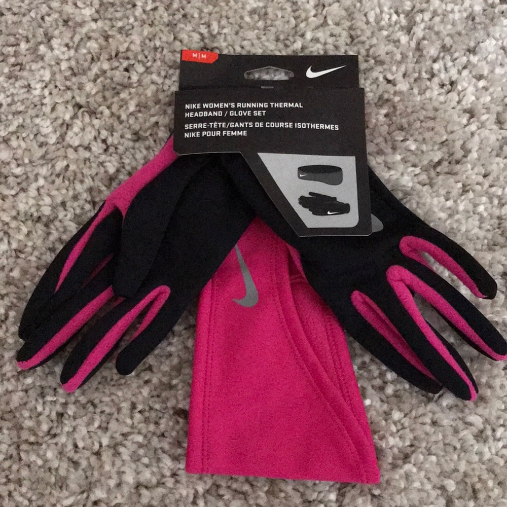 Nike Running headband and glove set