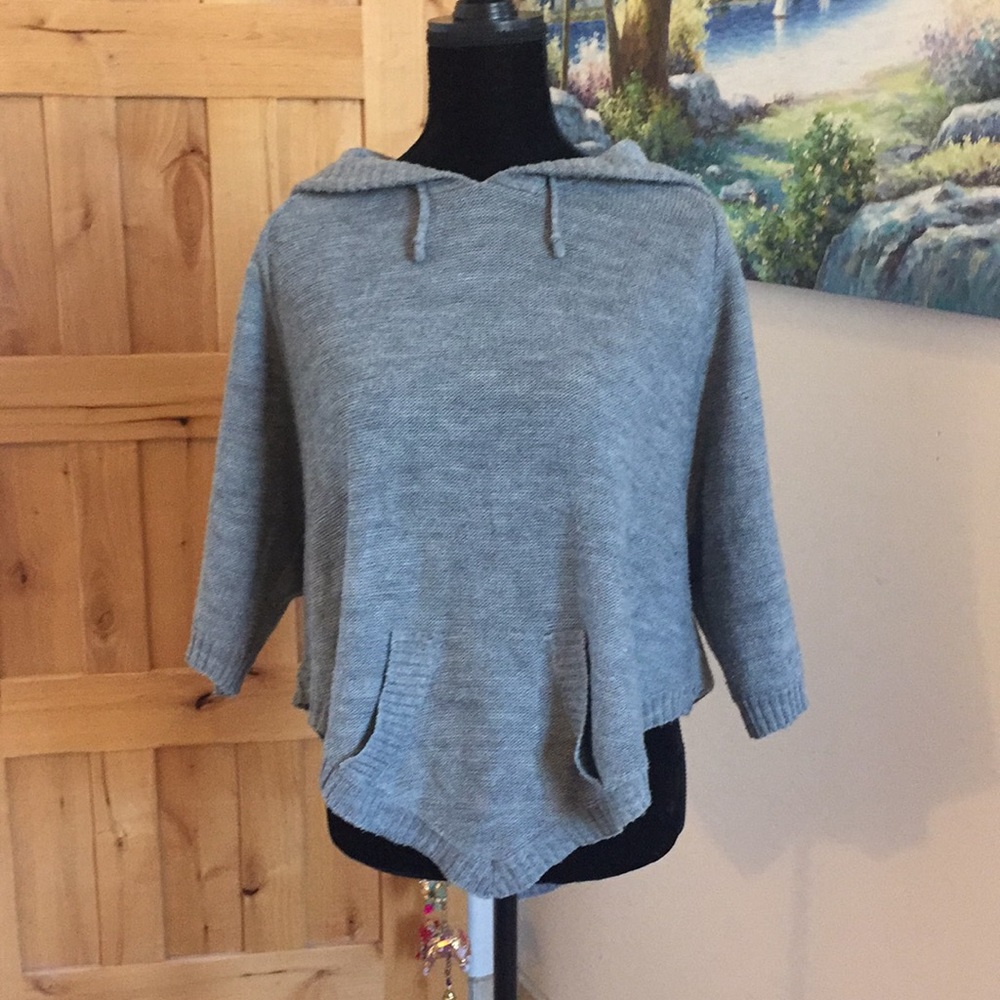 Grey Hooded Poncho Downeast Basics