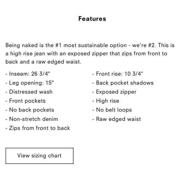 The Reformation Zipper Jean Celtic Denim Size 27 - Picture 8 of 8