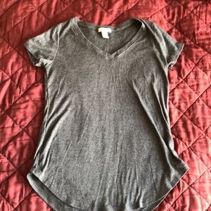 Gray plain vneck