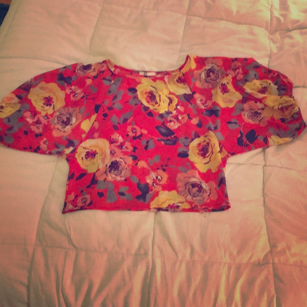 Flower sheer blouse
