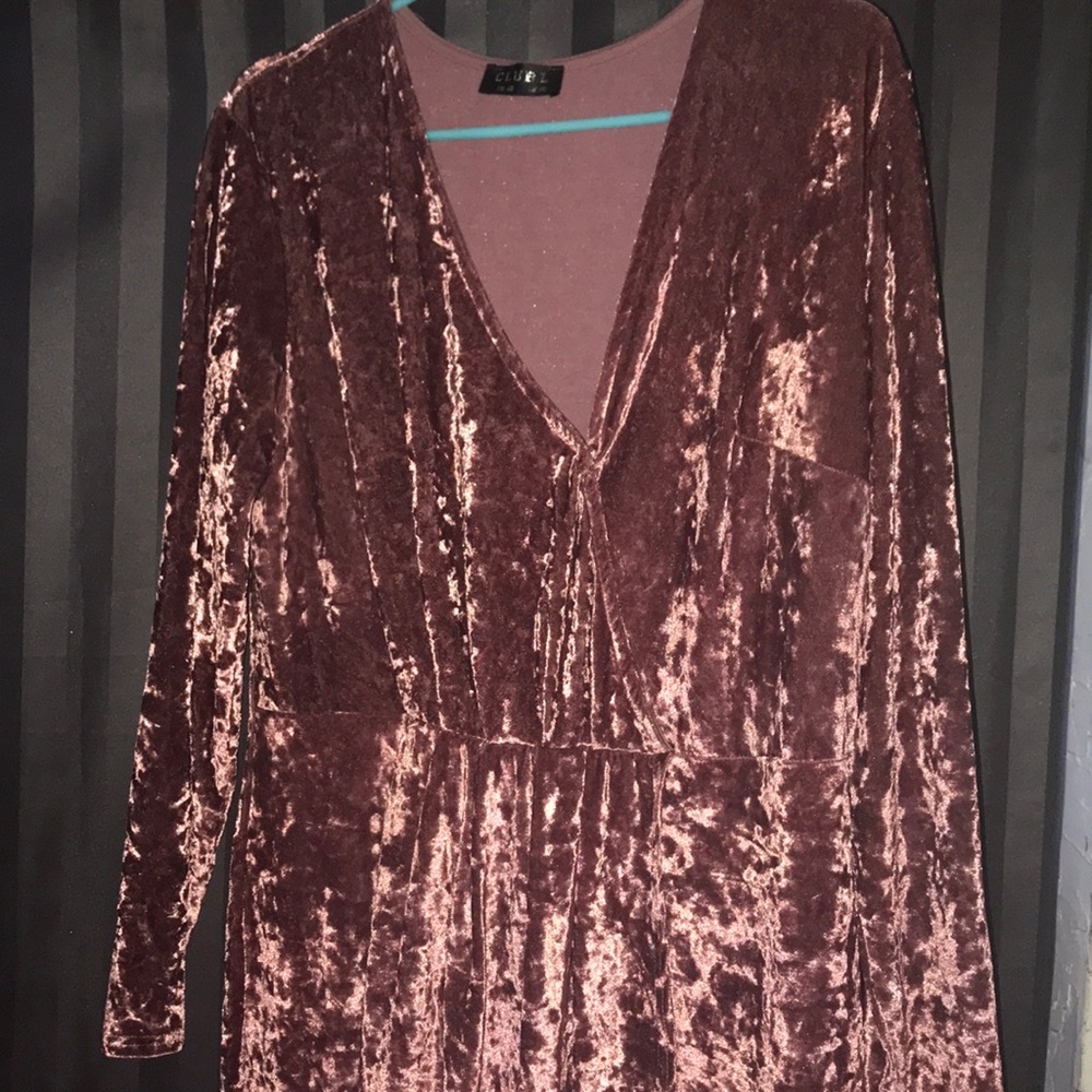 Pink velvet dress