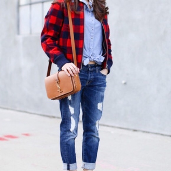 J. Crew Retail Buffalo Check Plaid Bomber Jacket - Picture 2 of 4