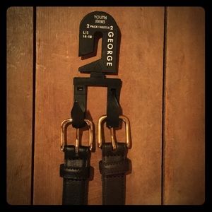 GEORGE Youth Belt 2 Pack Brown & Black