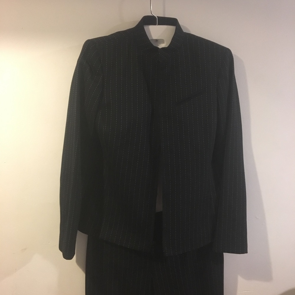 White striped pant suit