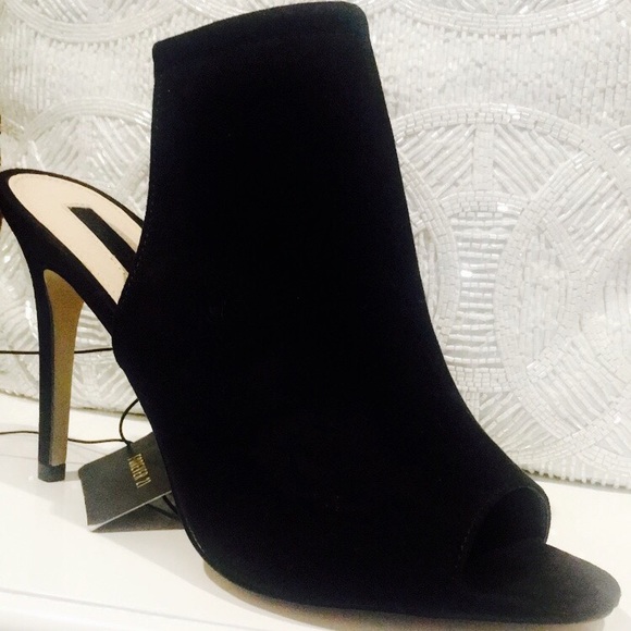 Forever 21 Shoes - Peep-toe lace up stiletto booties