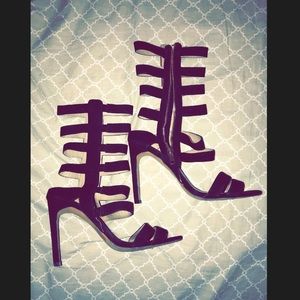 Black Leg strap Heels Size 7.5