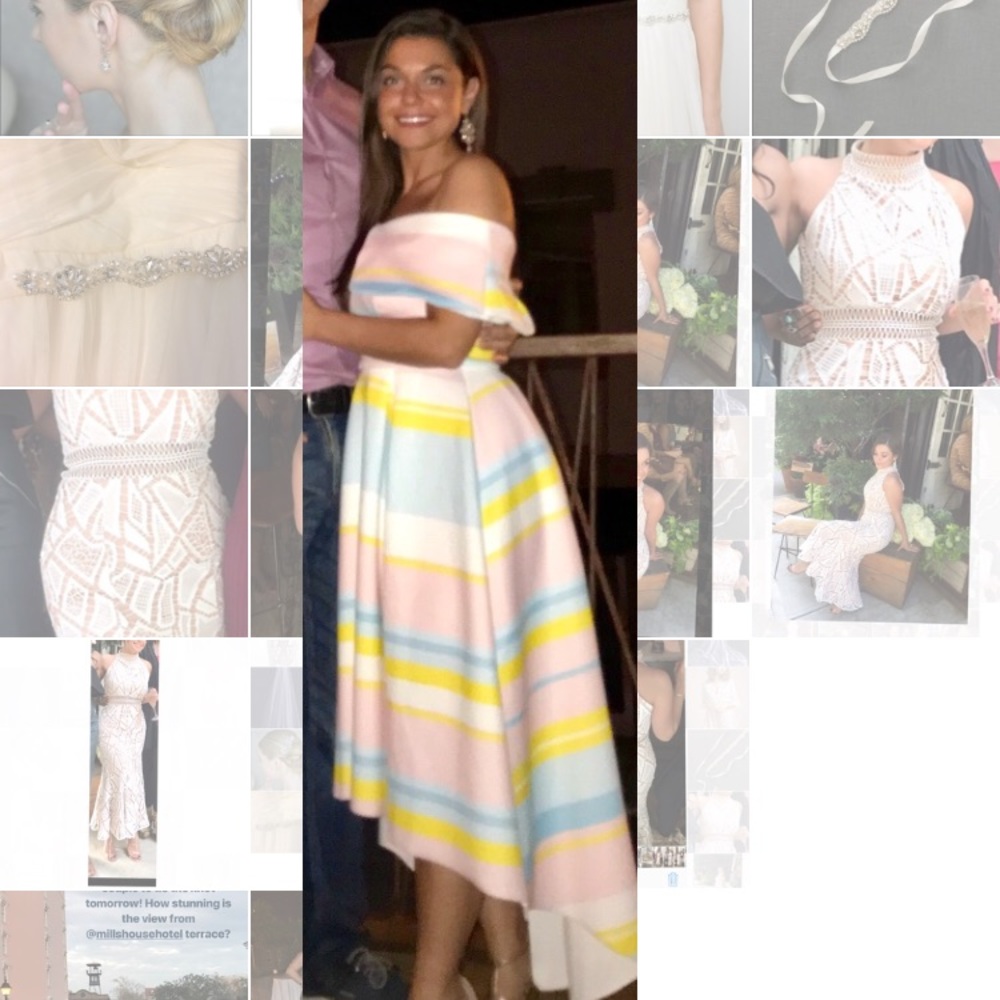 Off the shoulder, high/low formal dress