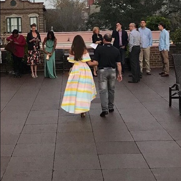 Off the shoulder, high/low formal dress - Picture 3 of 6