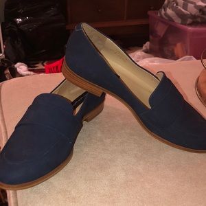 Navy nubuck loafers