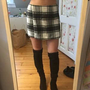 Plaid Wool Skirt
