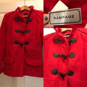 *NEW*RAMPAGE RED pea coat 🧥
