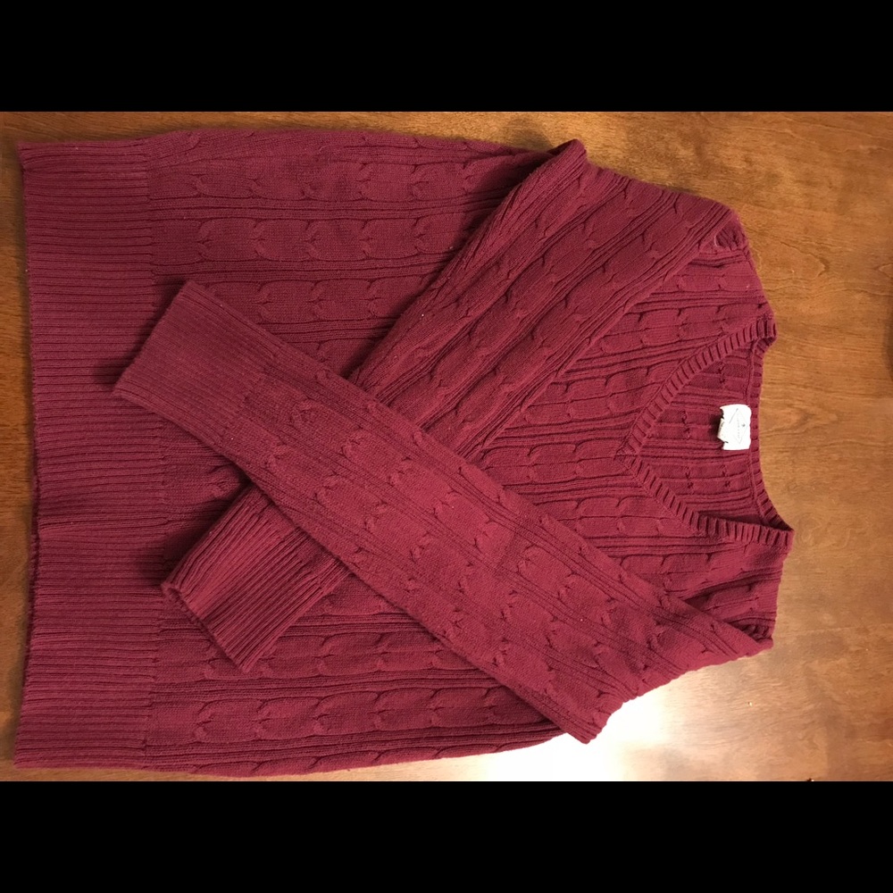 St. John’s Bay Maroon Cable Knit Sweater!