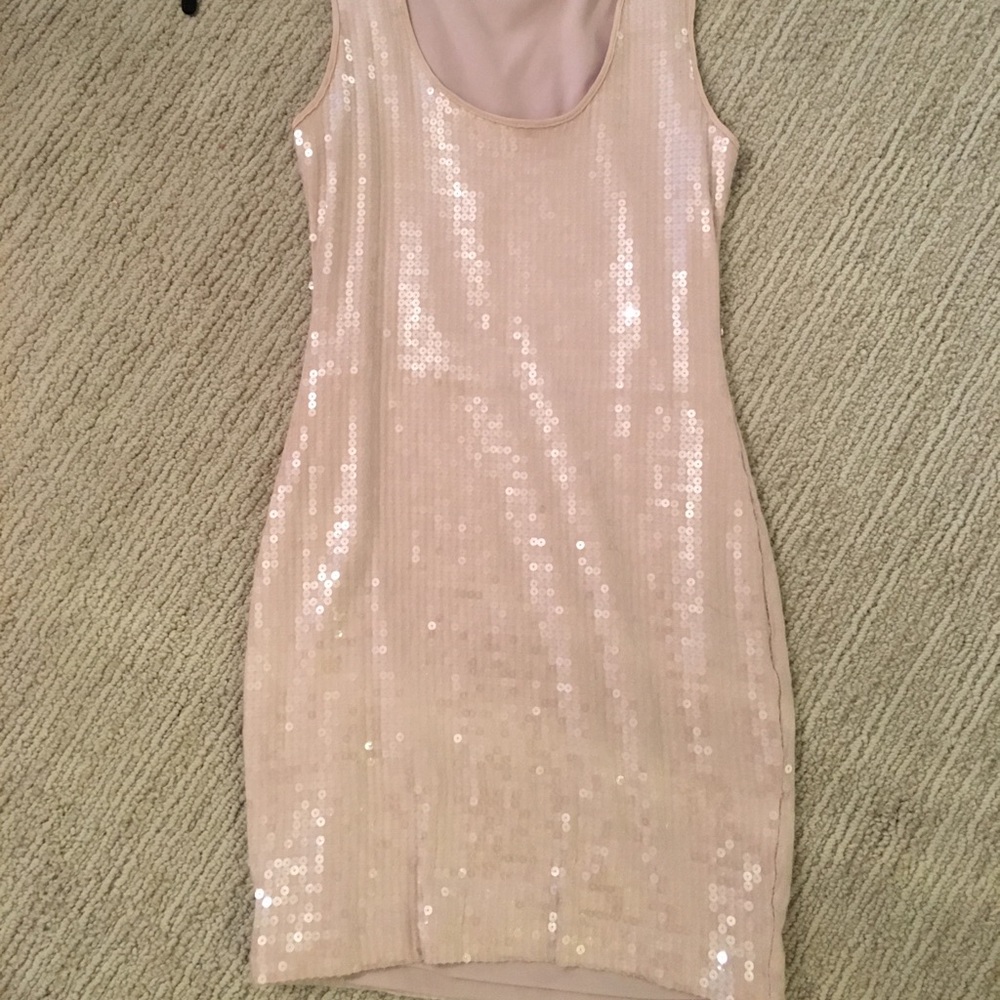 Robert Rodriguez blush colored sequined dress