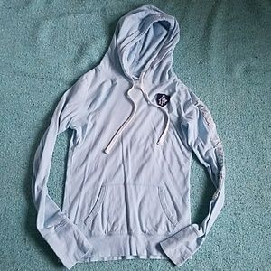 Abercrombie and Fitch Light Blue Cotton Hoodie