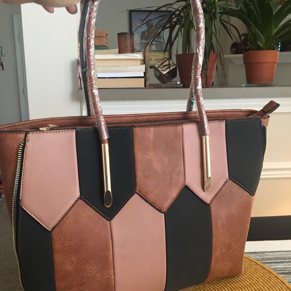 100% Vegan Leather Patchwork Handbag