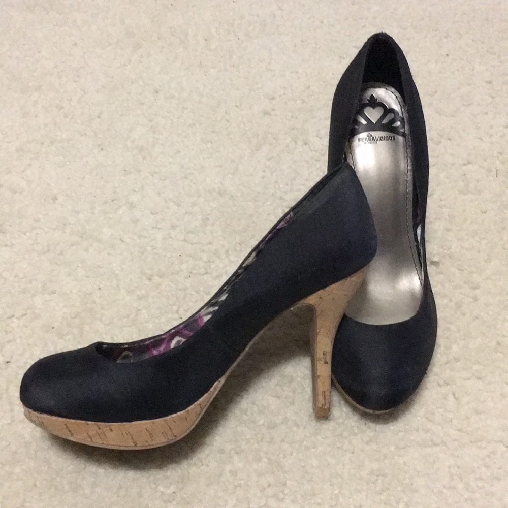 Black and Cork Heels