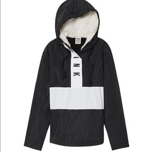 SHERPA LINED HOOD ANORAK PINK WINDBREAKER VICTORIA