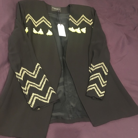 Long dress jacket with acid yellow detailing - Picture 1 of 4