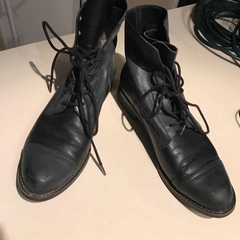 women's genuine leather combat boots