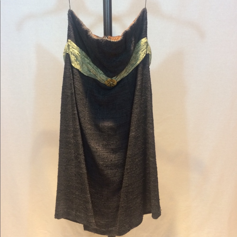 { Rampage} Size 8 Grey Wool Strapless Dress