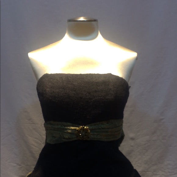 { Rampage} Size 8 Grey Wool Strapless Dress - Picture 4 of 6