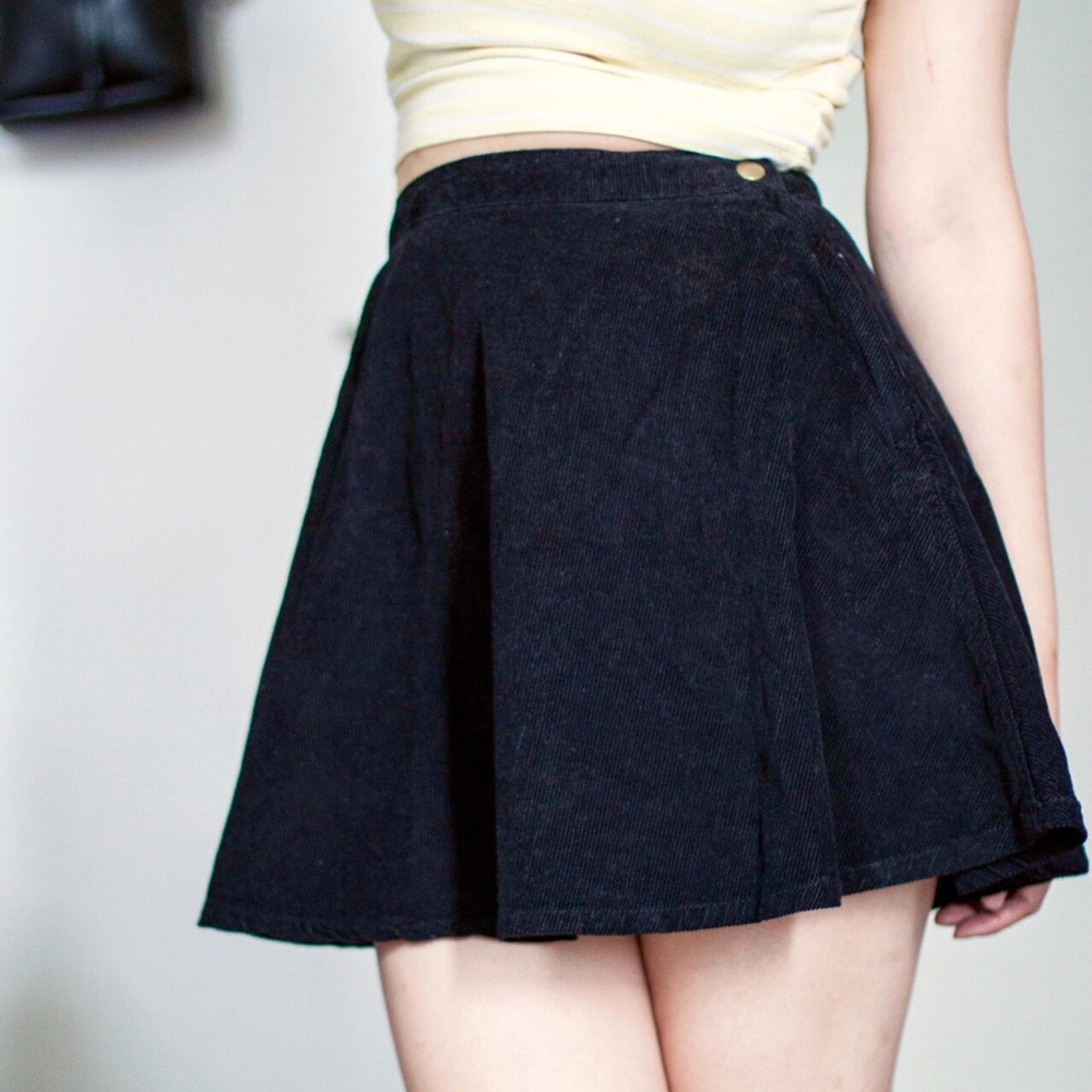 AA Black Corduroy Circle Skirt