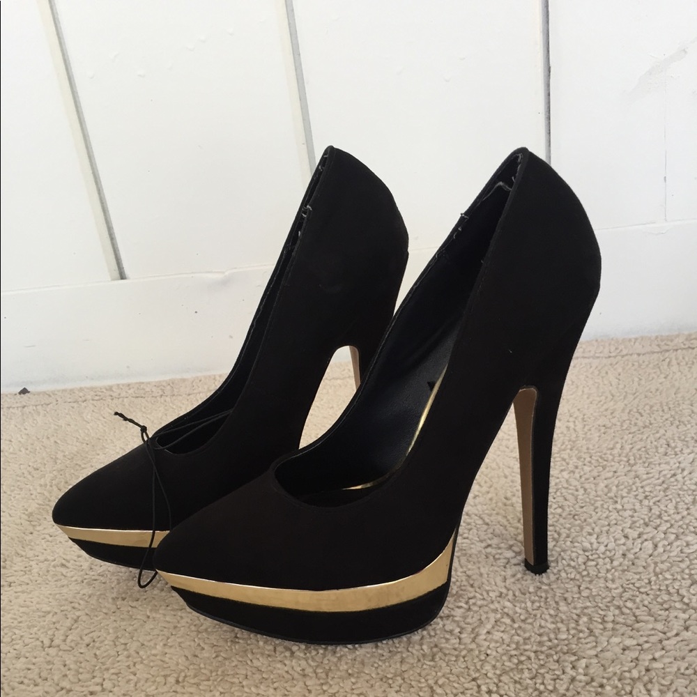 Forever 21 Black and Gold High Heels