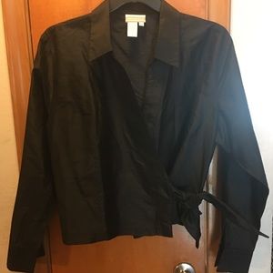 Coldwater Creek silk wrap blouse