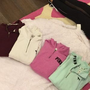 PINK VS SWEATSHIRT HALF ZIP BUNDLE SZ SM