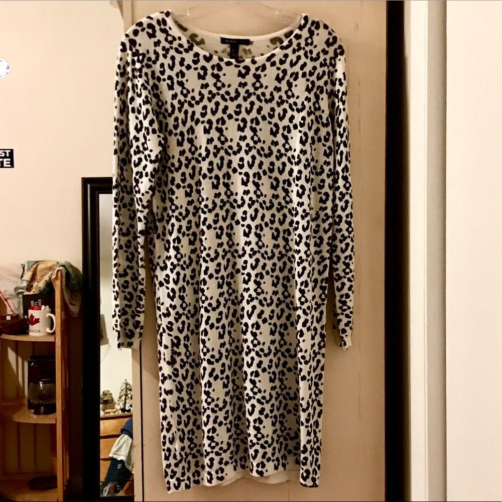 MANGO SUIT~LEOPARD PRINT JUMPER SWEATER MINI DRESS