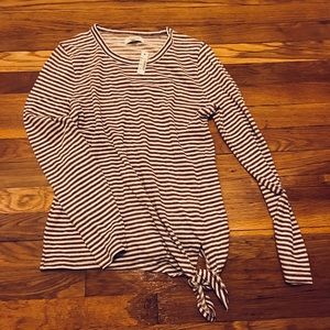 soundcheck side-tie tee in stripe- NEW WITH TAGS