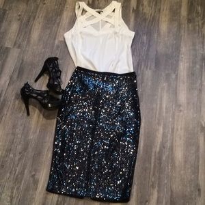 Sequin Pencil Skirt