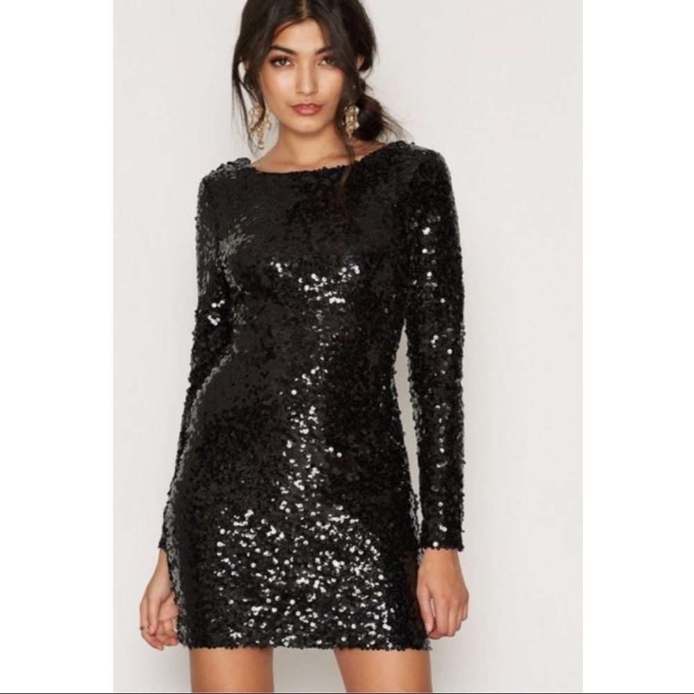 NWT Silence & Noise Sequin Black Party Dress